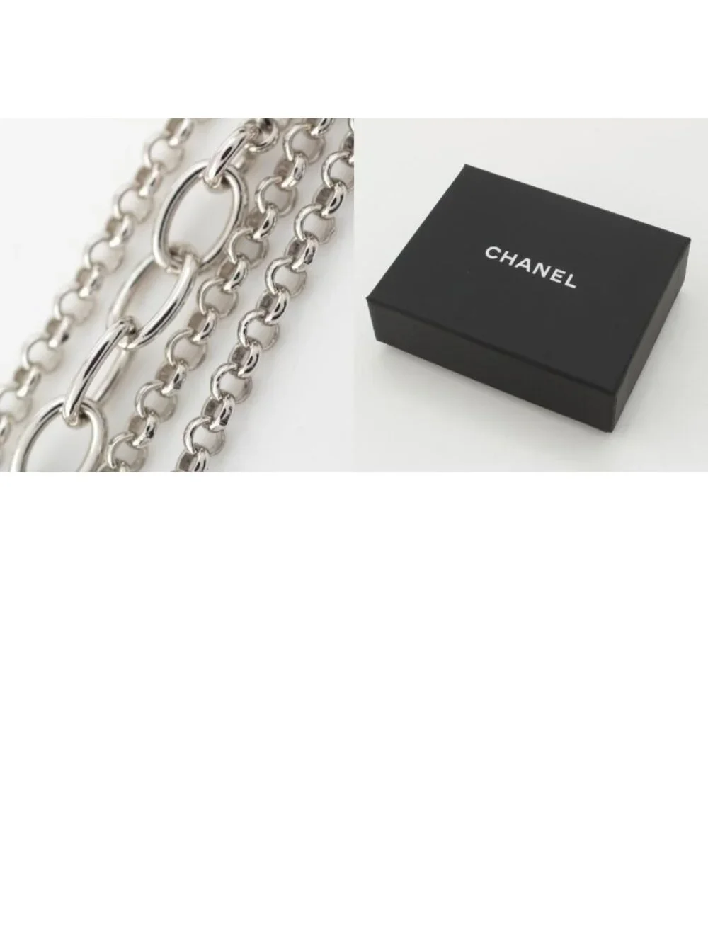 Chanel CC Logo Star Silver Necklace